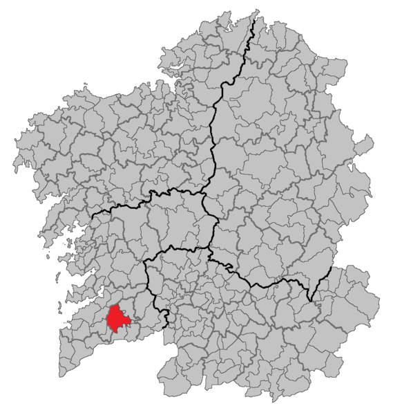 concello de ponteareras en mapa de galicia