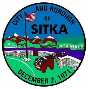 bandera y emblema de sitka, alaska