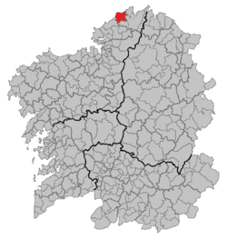 concello de cedeira en mapa de galicia