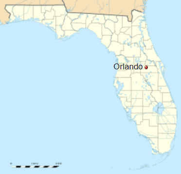 orlando en mapa de florida