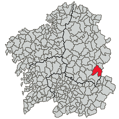 concello de folgoso do courel en mapa de galicia
