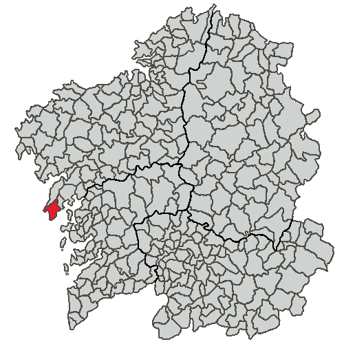 situación de riveira no mapa de concellos de galicia