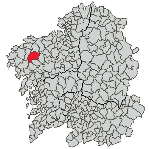 concello de santa comba en mapa de galicia