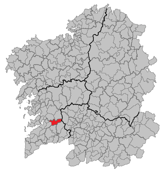 concello de fornelos de montes en mapa de galicia